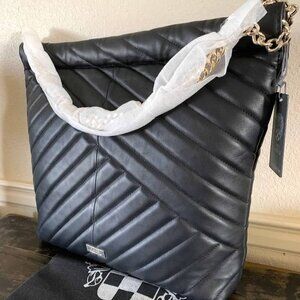 Vince Camuto Black Quilted Hobo Bag